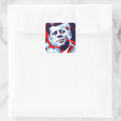 Sticker Carré Red Blue Pop Art JFK John F. Kennedy (Sac)