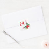 Sticker Carré Red Bow Holly Christmas (Enveloppe)