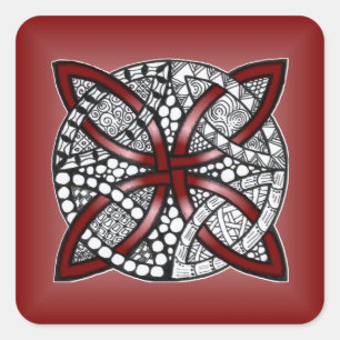 Sticker Carré Red Celtic Knot Original