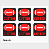 Sticker carré Red Football pour Team Party ou Game (Feuille)