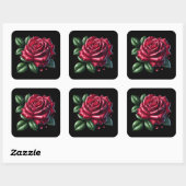 Sticker Carré Red Gothic Rose (Feuille)