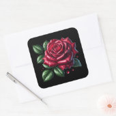 Sticker Carré Red Gothic Rose (Enveloppe)