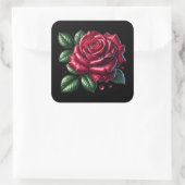 Sticker Carré Red Gothic Rose (Sac)