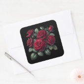 Sticker Carré Red Gothic Roses (Enveloppe)
