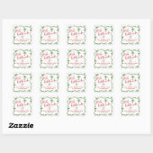 Sticker Carré Red Green Mele Kalikimaka Hand Drawn Fun Christmas (Feuille)