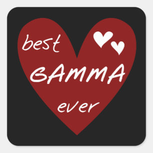Sticker Carré Red Heart Best Gamma Ever Tshirts et cadeaux