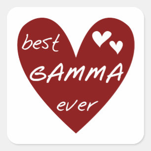 Sticker Carré Red Heart Best Gamma Ever Tshirts et cadeaux