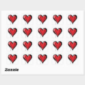 Sticker Carré Red Heart with Bloody (Feuille)