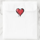 Sticker Carré Red Heart with Bloody (Sac)