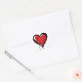 Sticker Carré Red Heart with Bloody (Enveloppe)