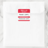 Sticker Carré Red Hello Pronouns (Sac)