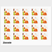 Sticker Carré Red Hollyhocks Floral Fête des mariées (Feuille)