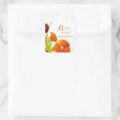 Sticker Carré Red Hollyhocks Floral Fête des mariées (Sac)