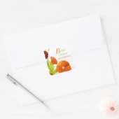 Sticker Carré Red Hollyhocks Floral Fête des mariées (Enveloppe)