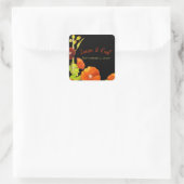 Sticker Carré Red Hollyhocks Wedding Favor (Sac)