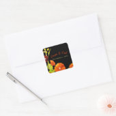 Sticker Carré Red Hollyhocks Wedding Favor (Enveloppe)