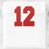 Sticker Carré Red Jersey Numéro 12 (Sac)