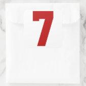 Sticker Carré Red Jersey Numéro 7 (Sac)