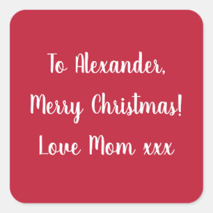 Sticker Carré Red Joyeux Noël de maman
