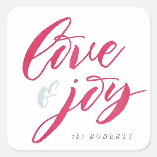 Sticker Carré Red Love and Joy Roundangles (Devant)