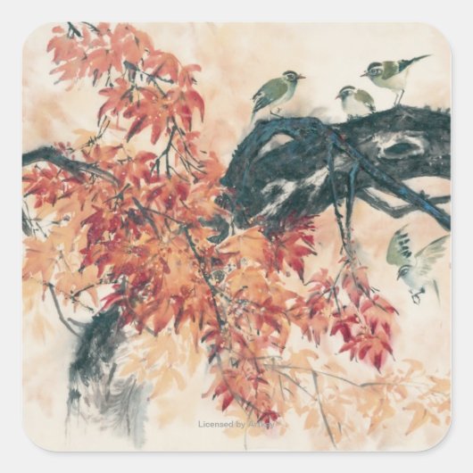 Sticker Carré Red Maples (Devant)