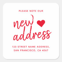 Red Minimaliste Veuillez Noter Notre Nouvelle Adre