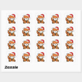 Sticker Carré Red Panda Christmas Animaux d'hiver Red Pandas Squ (Feuille)