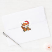 Sticker Carré Red Panda Christmas Animaux d'hiver Red Pandas Squ (Enveloppe)