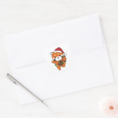 Sticker Carré Red Panda Christmas Animaux d'hiver Red Pandas Squ (Enveloppe)