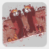 Sticker Carré Red Panda Fury (Devant)