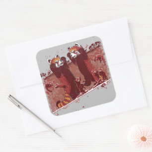 Sticker Carré Red Panda Fury