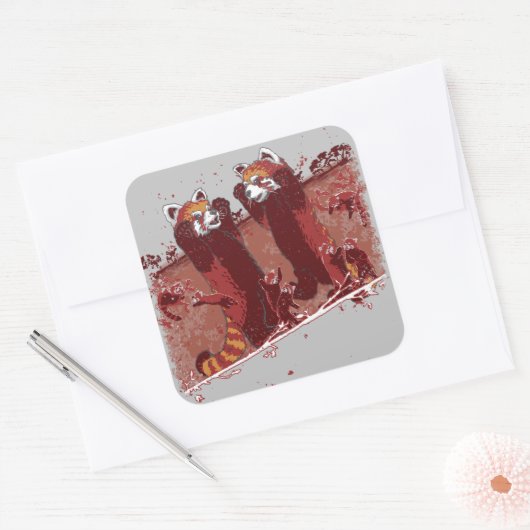 Sticker Carré Red Panda Fury (Enveloppe)