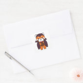 Sticker Carré Red Panda Halloween Cute Devil Vampire Costume Squ (Enveloppe)