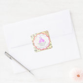 Sticker Carré red pastel babyshower Adorable cute Celebration  (Enveloppe)
