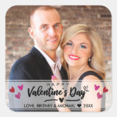 Sticker Carré Red Pink Hearts Scribbled Valentine's Day Photo (Devant)