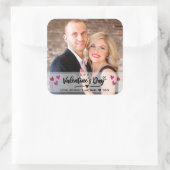 Sticker Carré Red Pink Hearts Scribbled Valentine's Day Photo (Sac)