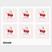 Sticker Carré Red Pink Valentine You Are Cherry Awesome  (Feuille)