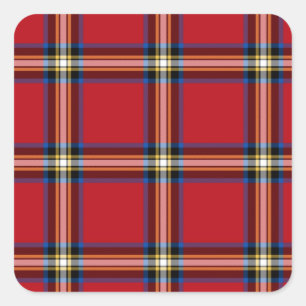 Sticker Carré Red Plaid, Royal Stewart Tartan