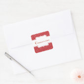 Sticker Carré Red Polka Dot Félicitations (Enveloppe)