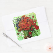 Sticker Carré Red Poppies & Daisies Van Gogh Art (Enveloppe)