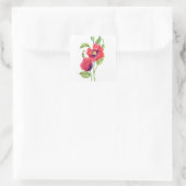 Sticker Carré Red Poppies Floral Art (Sac)