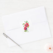 Sticker Carré Red Poppies Floral Art (Enveloppe)