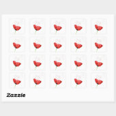 Sticker Carré Red Poppy (Feuille)