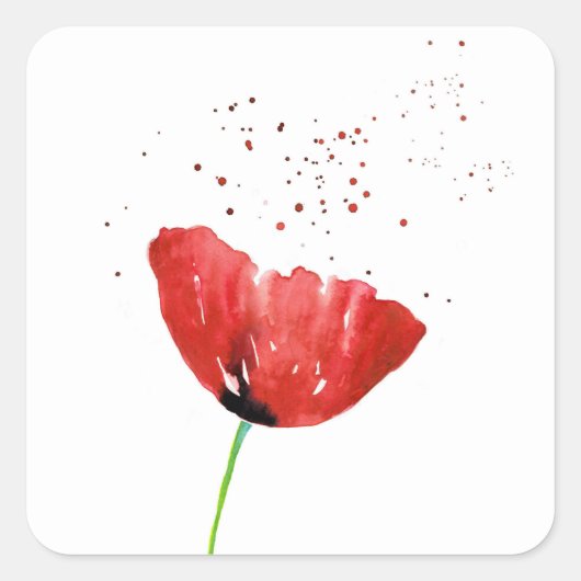 Sticker Carré Red Poppy (Devant)
