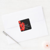 Sticker Carré Red Poppy Merci (Enveloppe)