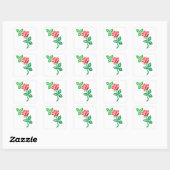 Sticker Carré Red Rose Flower Design – Classic Floral Beauty (Feuille)