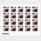 Sticker Carré Red Rose Memorial Day (Feuille)