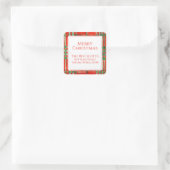 Sticker Carré RED SCOTT TARTAN Petits Carrés d'adresse sceaux (Sac)