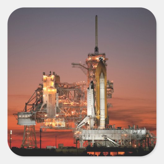 Sticker Carré Red Sky for Space Shuttle Atlantis Launch (Devant)