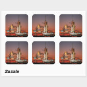Sticker Carré Red Sky for Space Shuttle Atlantis Launch (Feuille)
